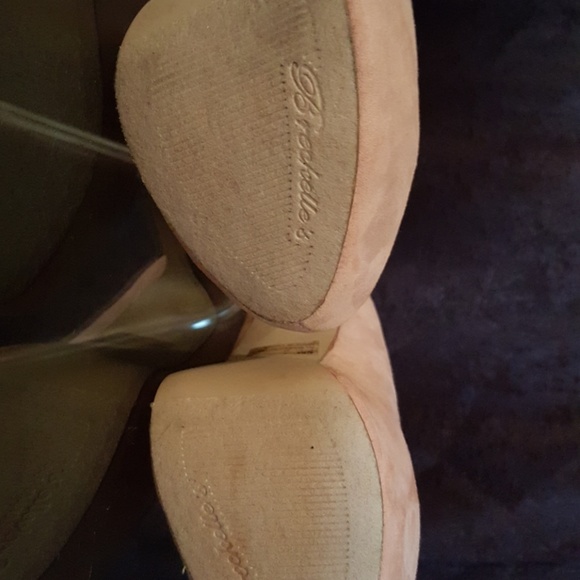 NWOT Pink Suede Platform Heels - Picture 5 of 5